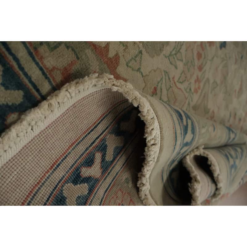 Hand Knotted Oriental 100% Wool Carpet Traditional Floral Beige & Ivories Ziegler Area Rug - 13' 6'' X 10' 0''