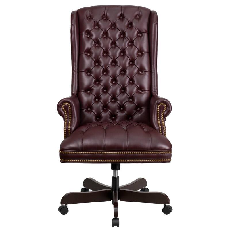High Back Traditional Tufted LeatherSoft Executive Swivel Ergonomic Office Chair - 30"D x 26.5"W x 48.5" - 51.25"H