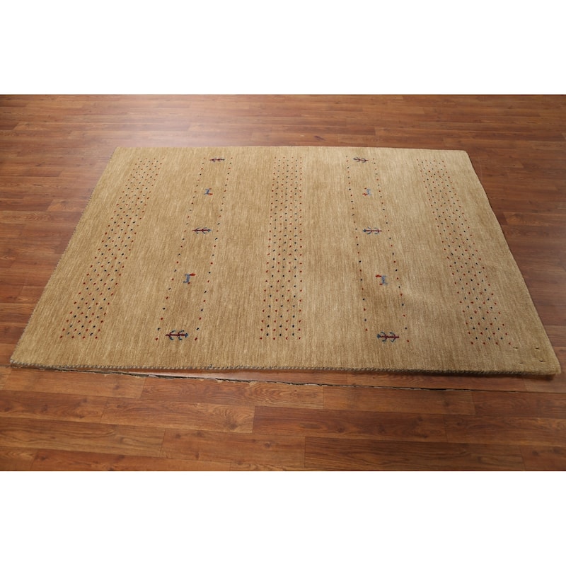 Tribal Gabbeh Indian Accent Rug Handmade Wool Carpet - 3'11"x 5'10"
