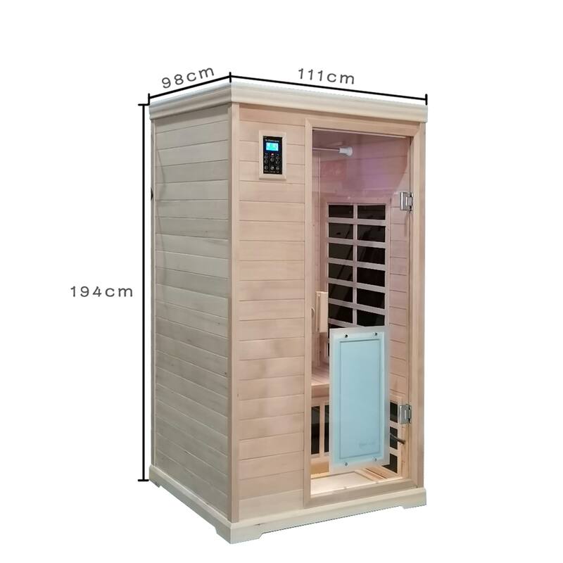 2-Person Sauna with LCD Display, Touch Control and Bluetooth - 44" x 39" x 76"