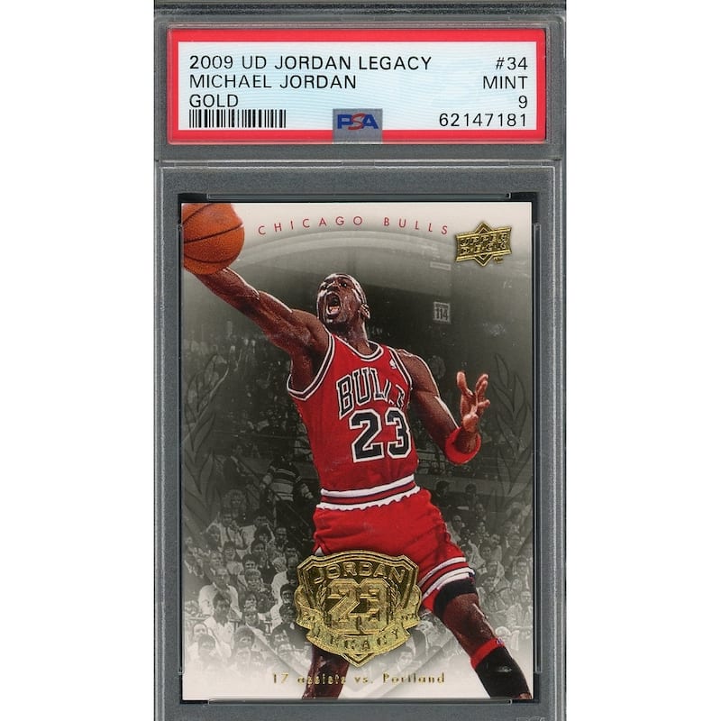 Michael Jordan 2009 Upper Deck Legacy Gold Basketball Card #34 Graded PSA 9 - 8'6" x 11'6"
