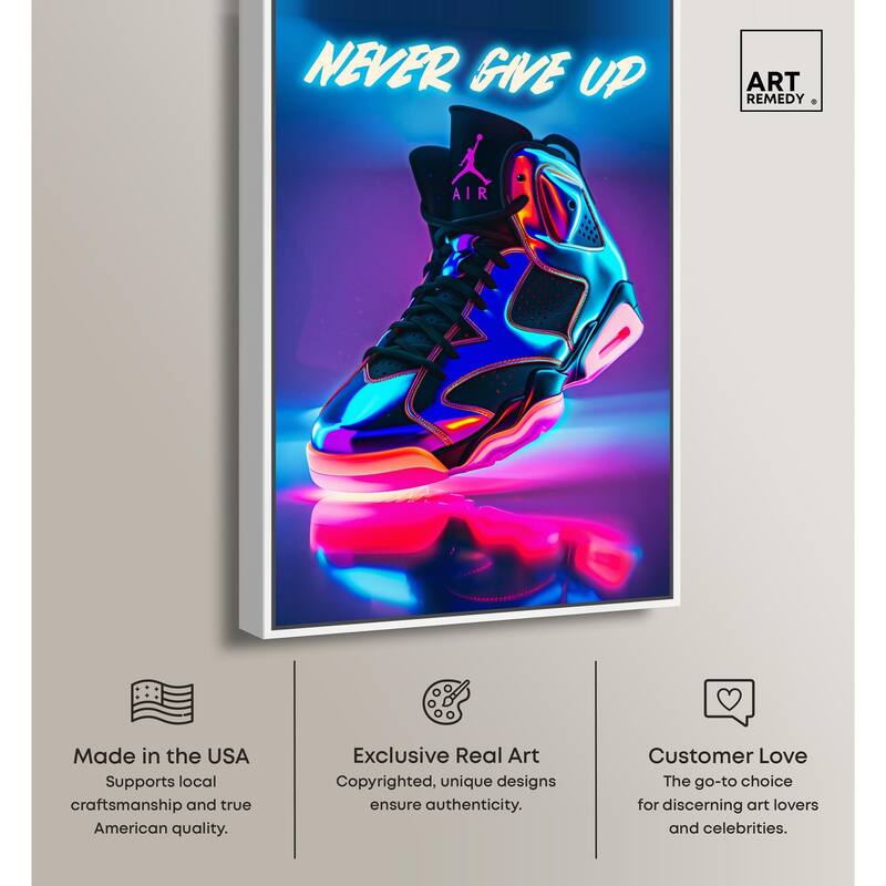 Cool Glow Sneaker Hype Canvas by Art Remedy