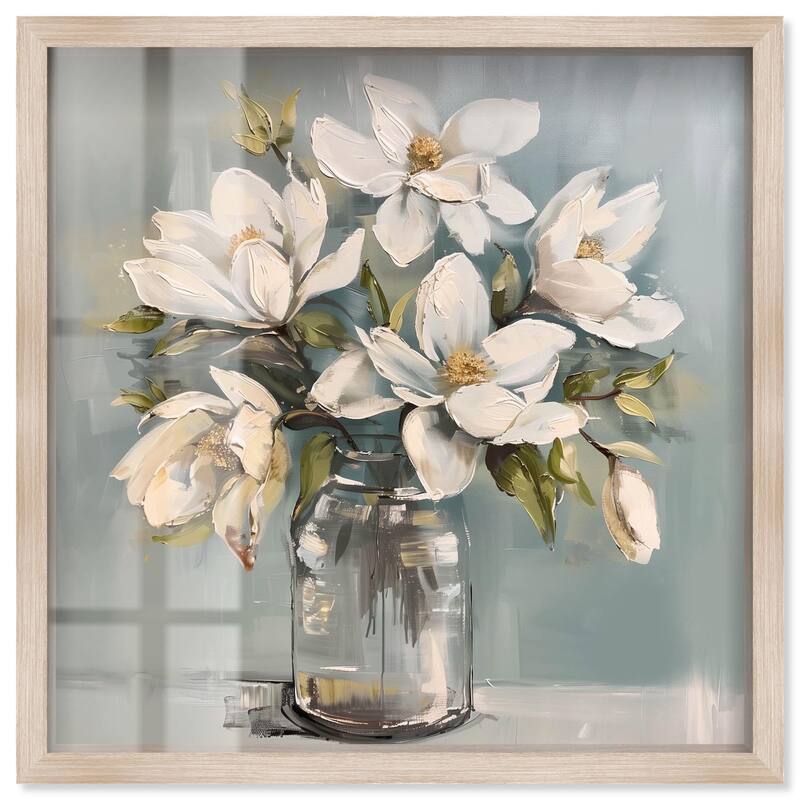 Prismatic Floral and Jar Shadowbox by Art Remedy - Natural - 30" x 30"