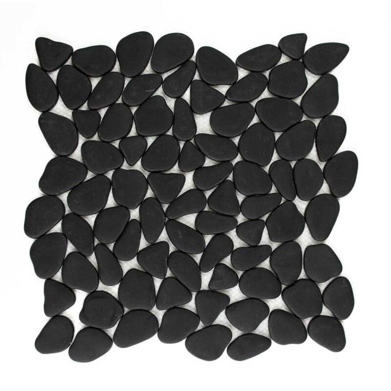 Huron Rock 12x12 Matte Glass Pebble Mosaic Tile - Floor, Wall, Backsplash