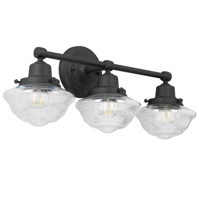 Schoolhouse Modern Industrial Farmhouse Wall Mount 3-Light Indoor Dimmable - Matte Black
