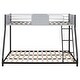 preview thumbnail 12 of 11, Sturdy Metal Twin over Full Bunk Bed with Wood Slats,Full-Length Guardrail,Safety Certified Design For Home
