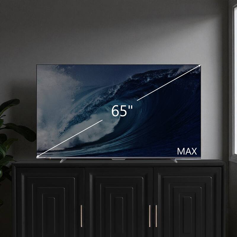 Modern 59'' TV Stand for TVs up to 65'', Entertainment Center Media Console Cabinet with Adjustable Shelves & Solid Wood Legs