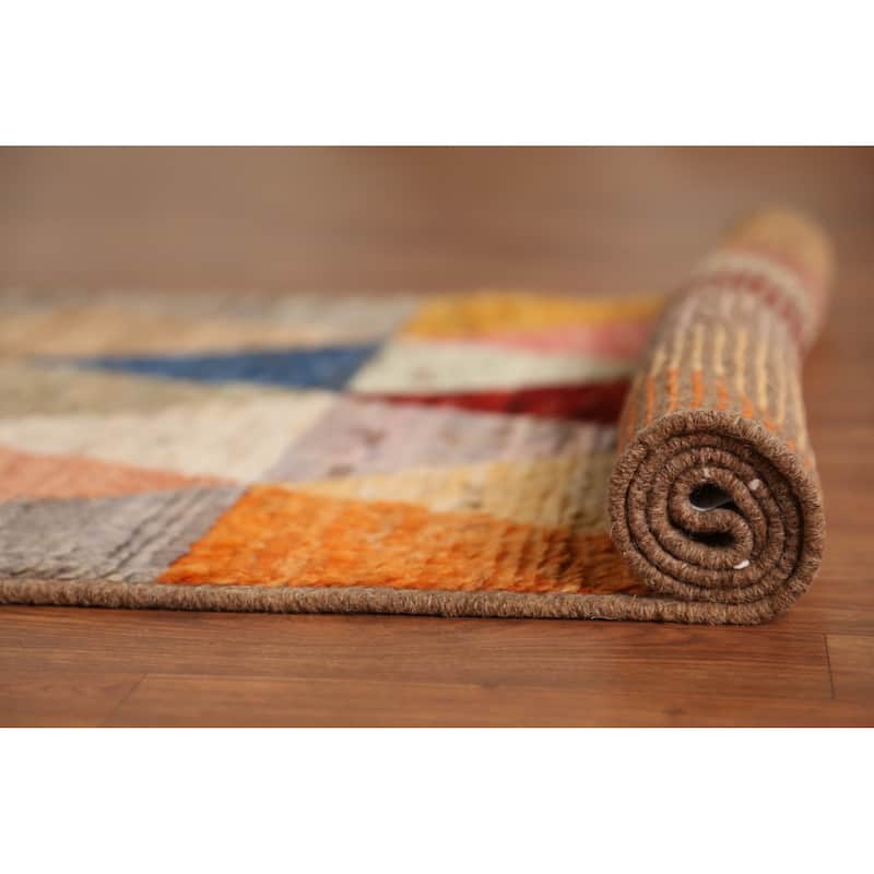 Geometric Moroccan Runner Rug Handmade Oriental Tribal Wool Carpet - 2'11" x 9'11"