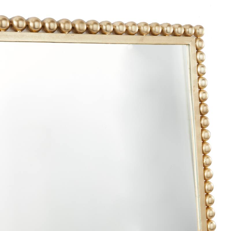 Metal Wall Mirror with Beaded Detailing - Gold or Black - CosmoLiving by Cosmopolitan