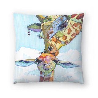 Giraffe Tina & Tiny - Decorative Throw Pillow
