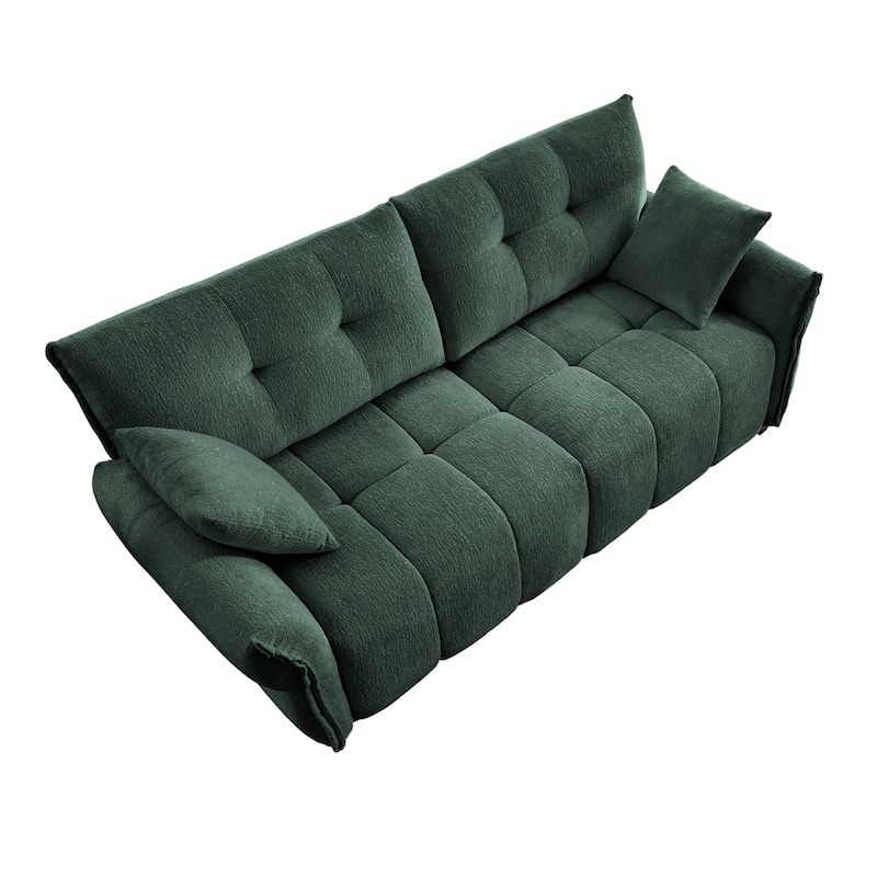 Modern Chenille Fabric Upholstery Two-Seater Sofa