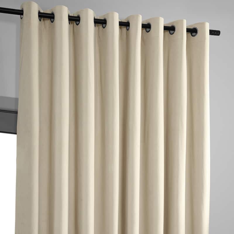 Exclusive Fabrics Signature Velvet Extra-wide Grommet Blackout Curtains (1 Panel) - Luxury Home Décor