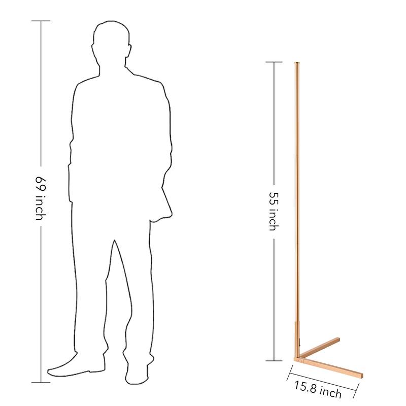 56" Gold LED Novelty Floor Lamp with Remote