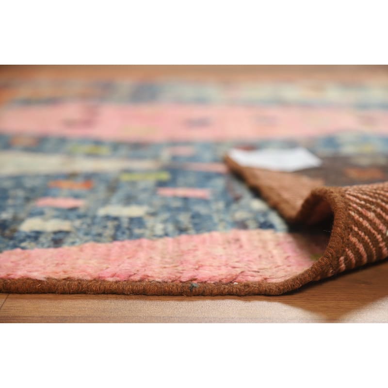 Geometric Moroccan Area Rug Handmade Tribal Wool Carpet - 6'7" x 9'7"