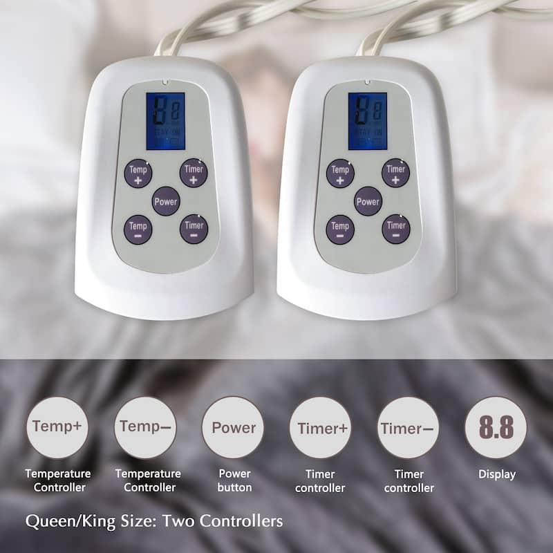 Electric Flannel King Queen Throw Heated Blanket