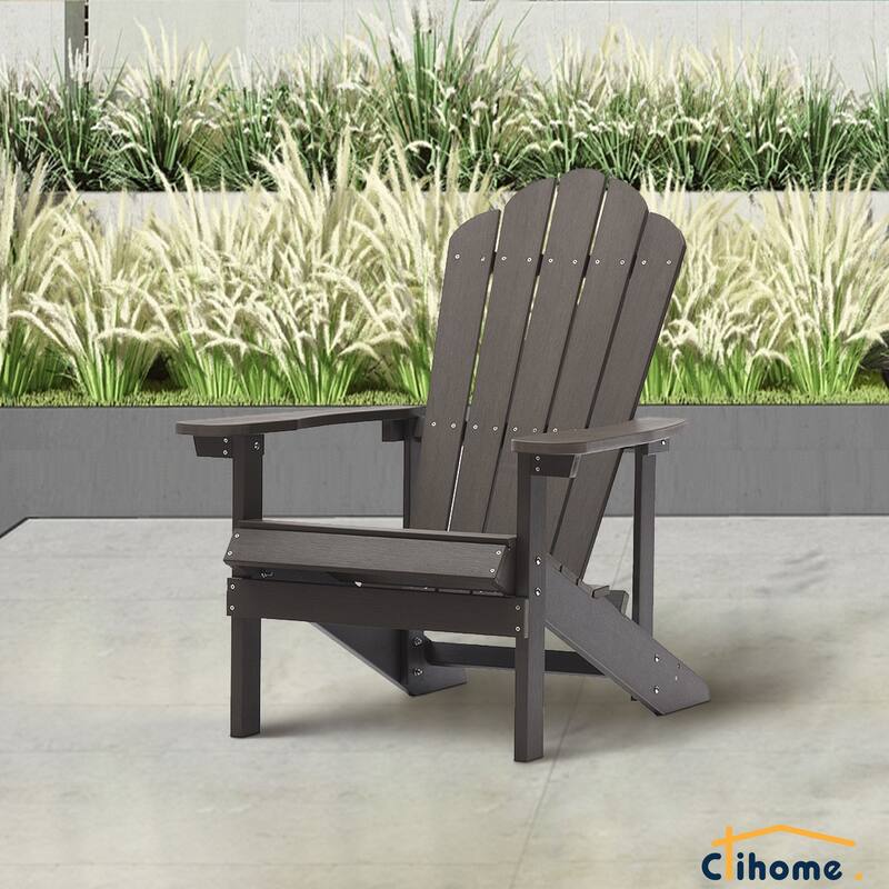 Clihome Outdoor Patio Slat HIPS Adirondack Chair