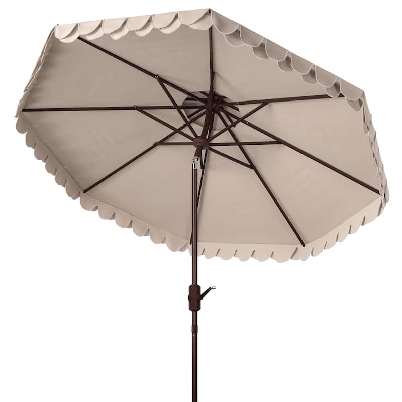 SAFAVIEH Outdoor Kjerstin Valance 9Ft Double Top Umbrella