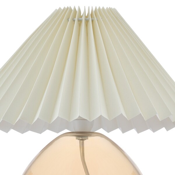 CO-Z Retro Table Lamp with Pleated Empire Lamp Shade - On