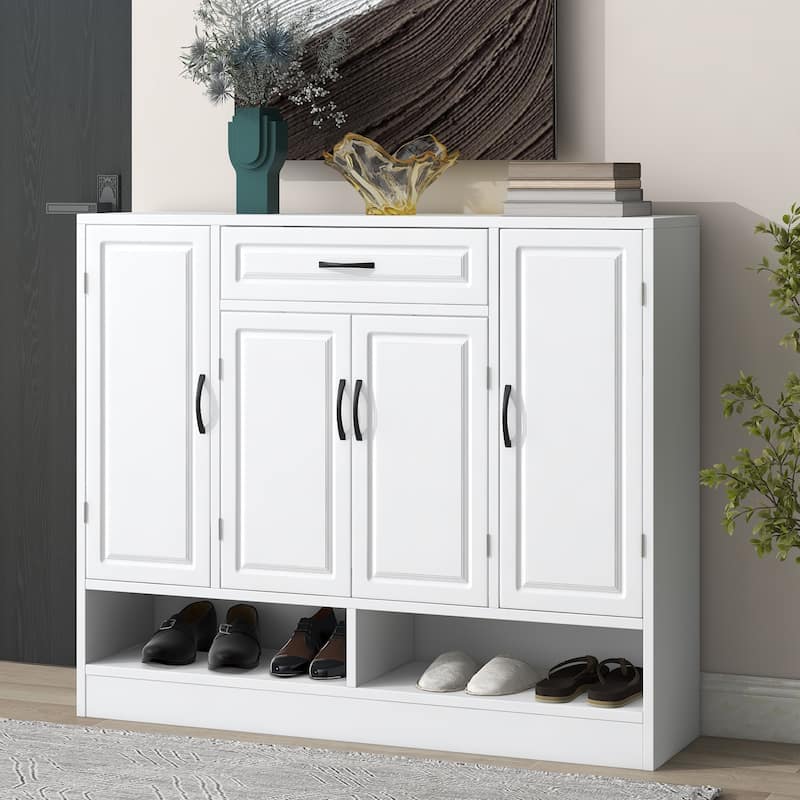 ON-TREND Sleek and Modern Adjustable Shelf Shoe Cabinet - Sturdy, Space-Saving Design