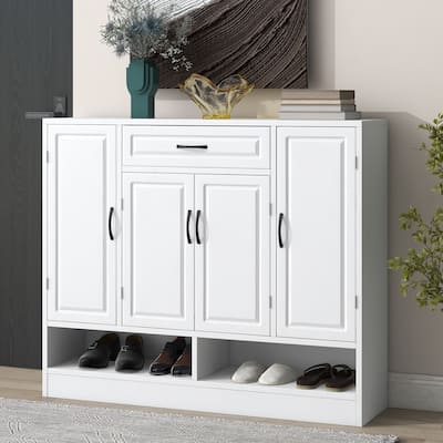ON-TREND Sleek and Modern Adjustable Shelf Shoe Cabinet - Sturdy, Space-Saving Design