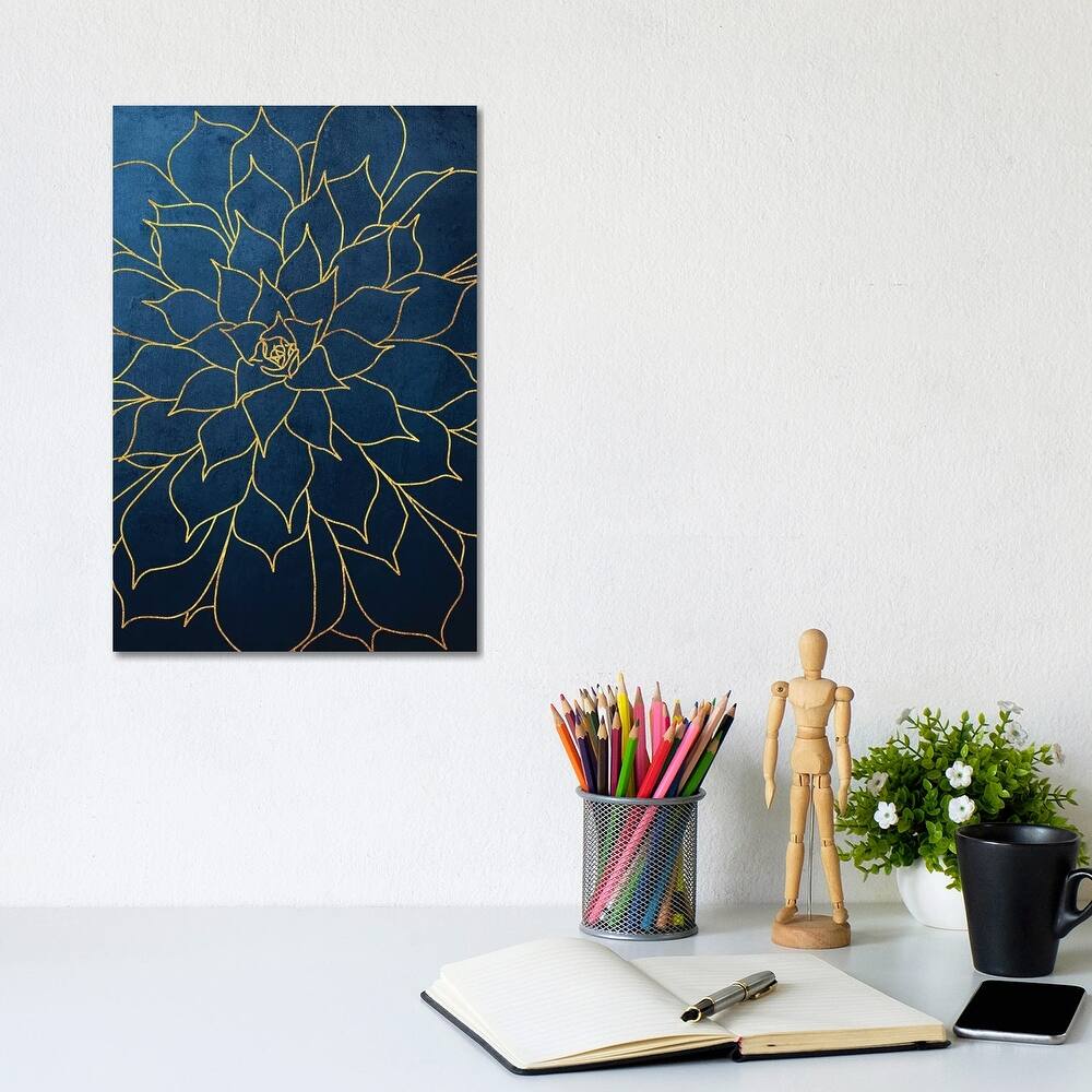 iCanvas "Navy Gold Succulent I" by Urban Epiphany Canvas Print