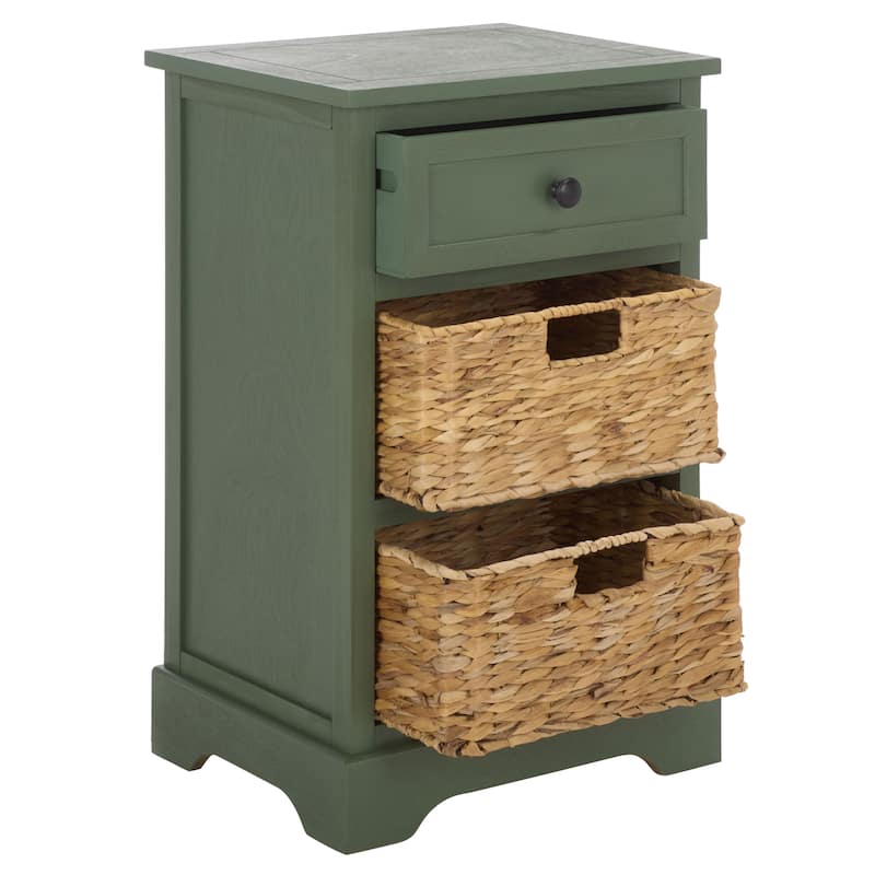 SAFAVIEH Alverta Red Storage Side Table - 15.9" x 13" x 27.6" - 16"W x 13"D x 26"H