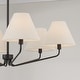 preview thumbnail 3 of 2, 34" W x 22.5" H 6-Light Angular Chandelier with Tapered White Fabric Shades - 34"W x 22.25"H