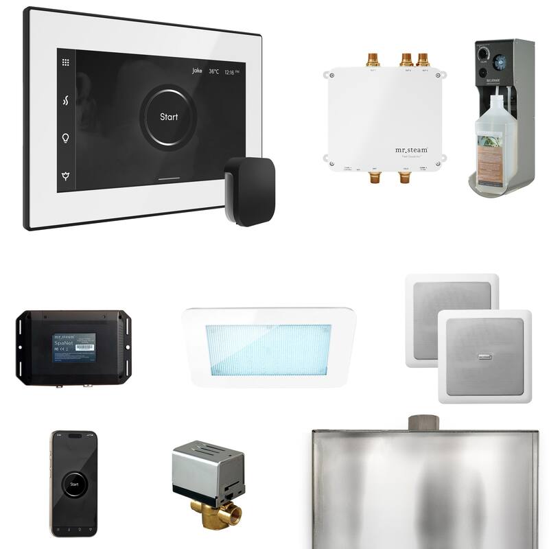 Mr Steam BLS1 Bliss Package Steam Shower Control Package with Isteamx - White / Matte Black