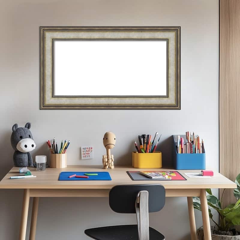 Amanti Art Mezzanine Antique Silver Framed Dry Erase Magnetic Board