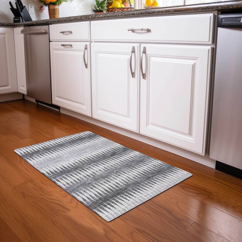 Premium Washable Super Soft Modern Ziggy Mayfield Rug - Gray - 1'8" x 2'6"