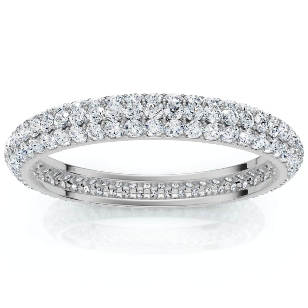 Bliss Diamond 1.10ct Pave Diamond Eternity Wedding Ring White Gold Lab Grown