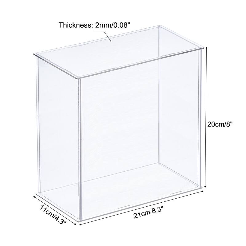 Acrylic Display Case Plastic Box Cube Storage Box Assemble Showcase - 8.3x4.3x8 Inch