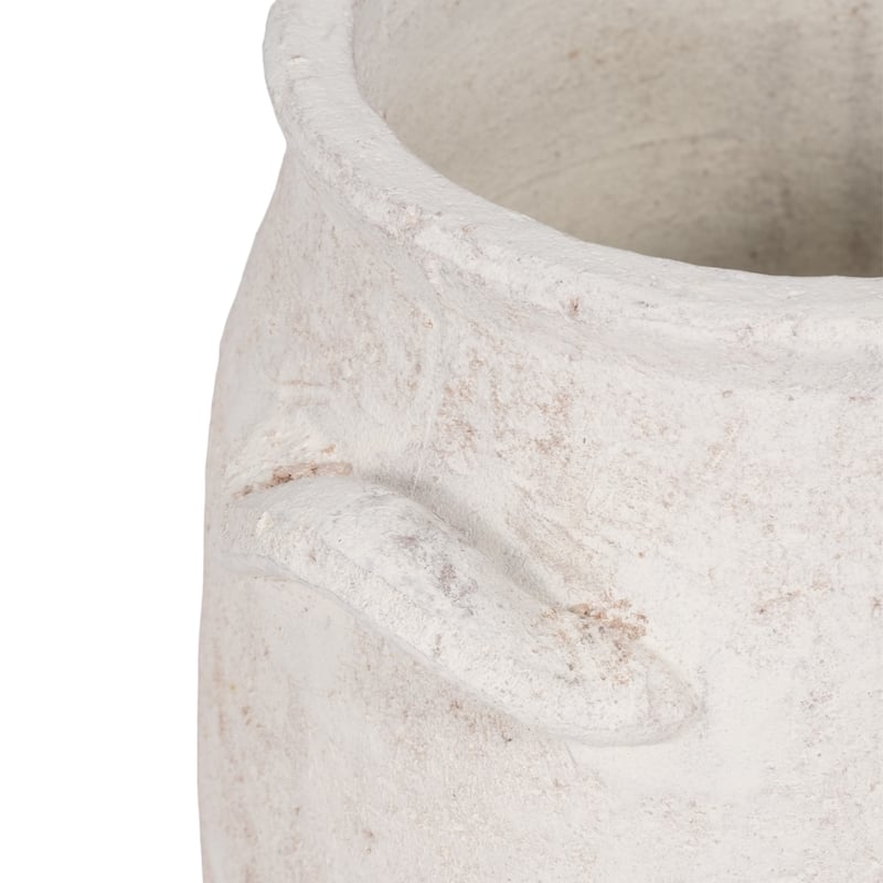 Ceramic Table Vase Rustic Handles Textured Artisan Decorative Accent