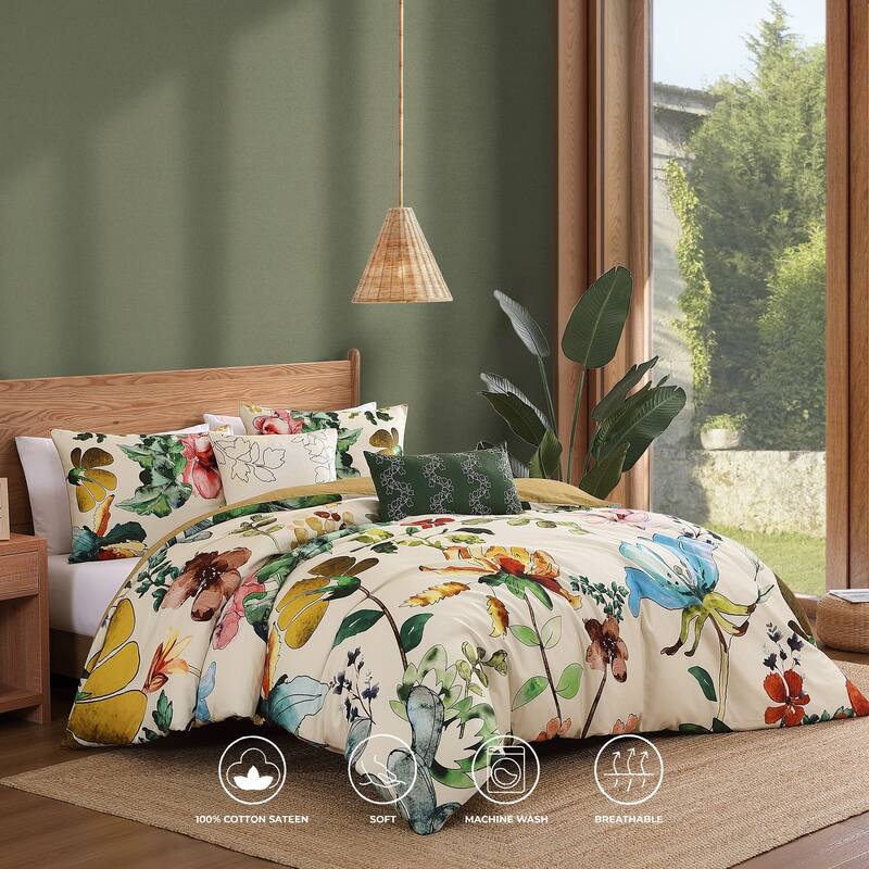 Bebejan Radiance 100% Cotton Sateen 5 Piece Reversible Comforter Set