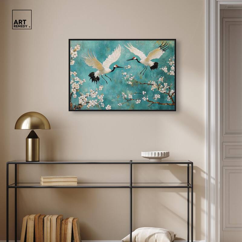 Gentle Tiger Nap Canvas Elegant Birds by Art Remedy