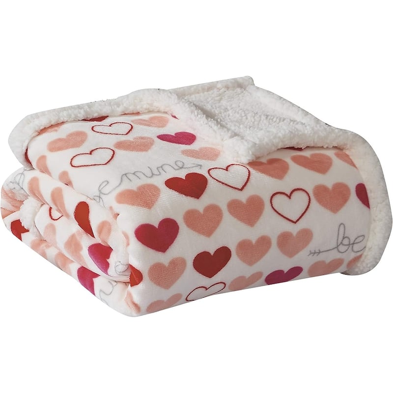 EIQOCCA Décor&More Amor Eterno Be Mine Love Collection Valentine's Day Heart Ultra Plush Throw Blanket (50" x 60") - Be Mine - Throw