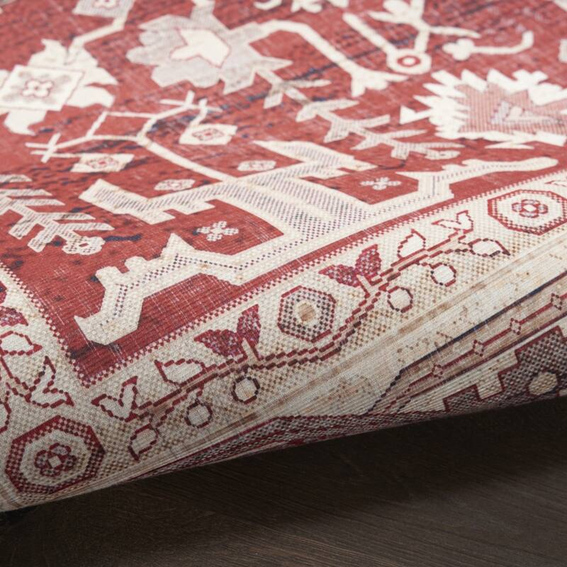 Lazod Power Loomed Distressed Non Skid Stain Resistant Low Pile Area Rug By HomeRoots - 84' X '60' X '0.2