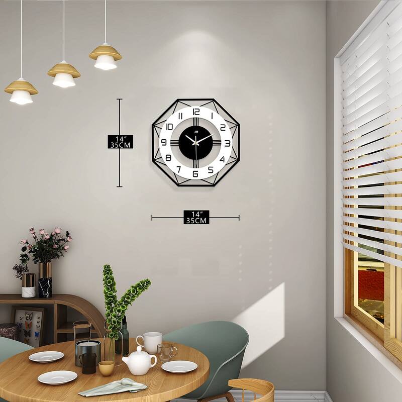 Large Wall Clocks for Living Room Decor Modern Silent Wall Clock Non Ticking Battery Operated Quartz 14 Inch