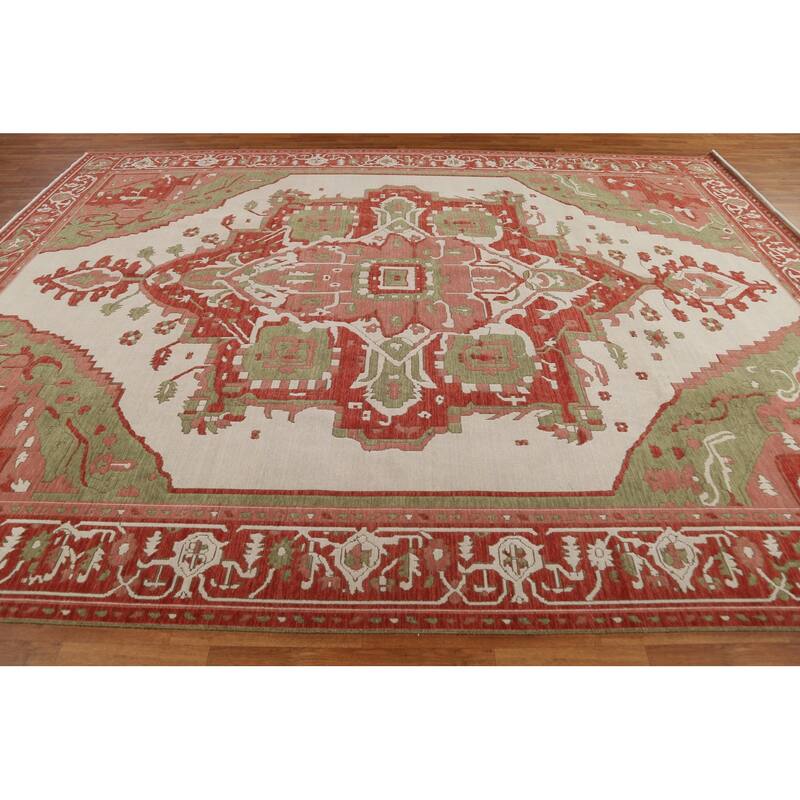 Heriz Serapi Turkish Oriental Traditional Area Rug Wool Hand-knotted - 9'9" x 13'0"