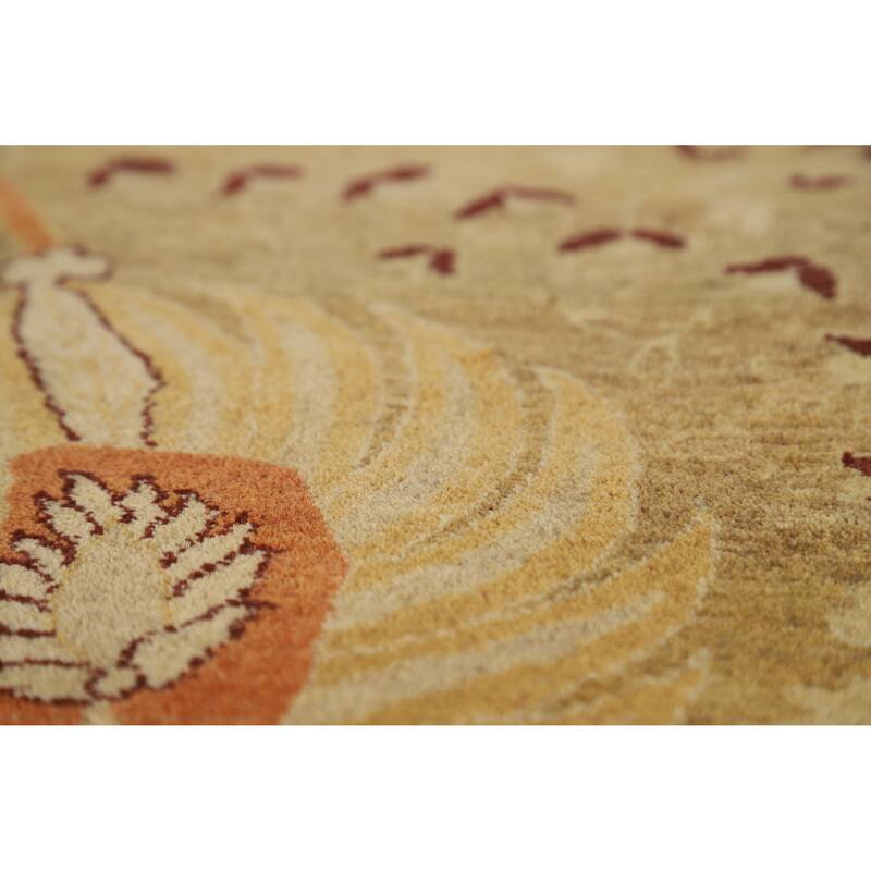 Floral Tabriz Oriental Large Rug Hand-Knotted Wool Carpet - 12'2"x 17'10"