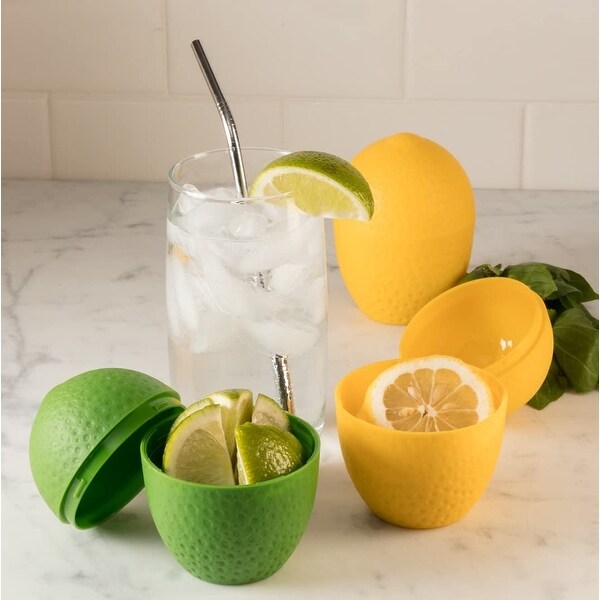 Kitchen Reusable Fresh Storage Box Lemon Lime Saver Plastic Container Holder 