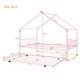 preview thumbnail 10 of 58, Metal Montessori Bed Platform Bed Frame with Twin Size Trundle