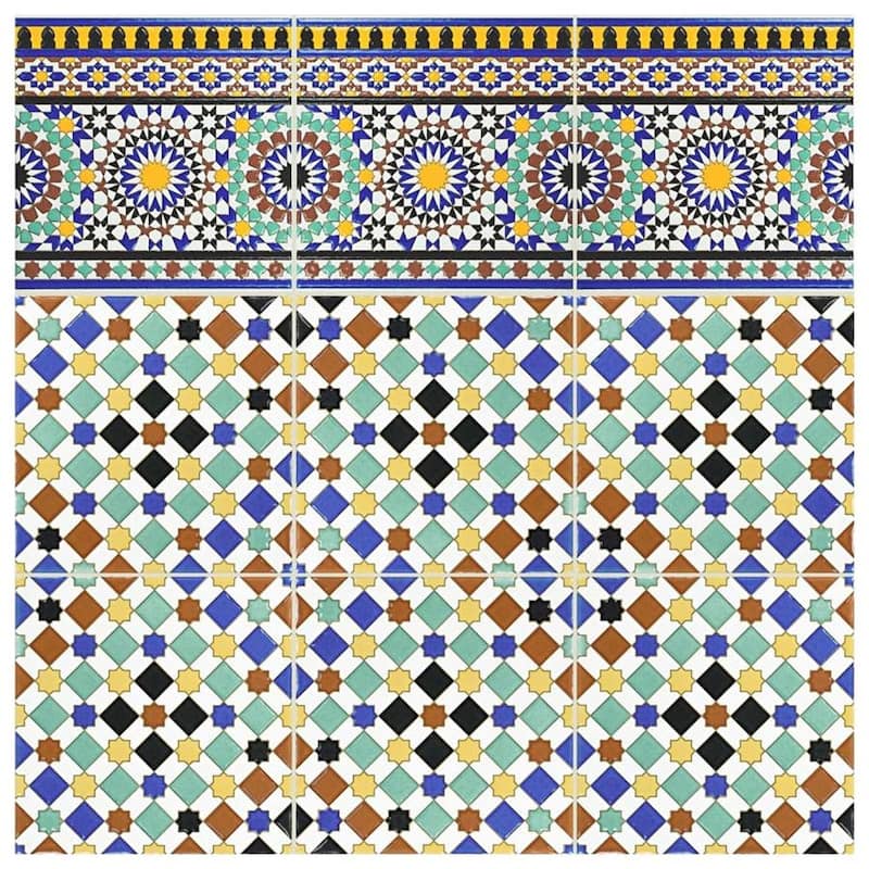 Merola Tile Sevillano Giralda 7-7/8" x 7-7/8" Ceramic Wall Tile - Case (25 Tiles)