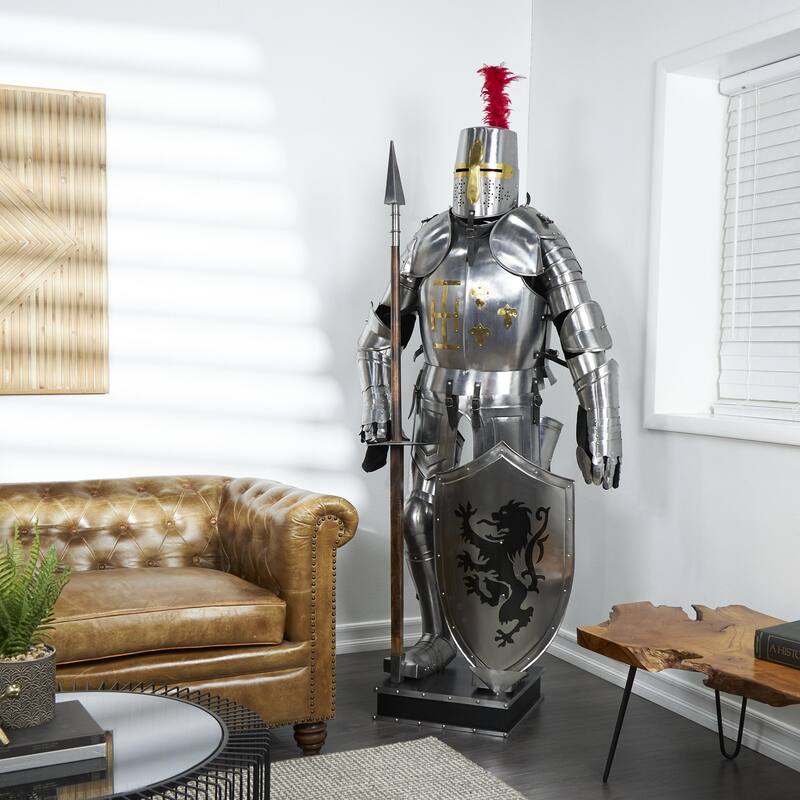 Stainless Steel Metal People Replica Medieval Full Body Suit Armour - Copper or Silver - Roche River Decor