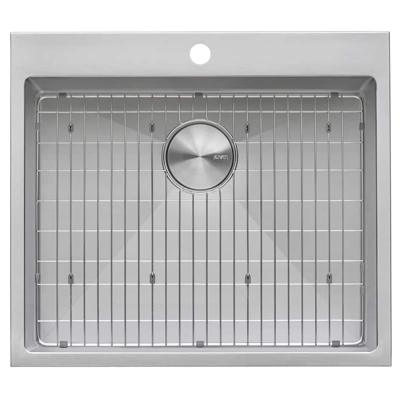 Ruvati Topmount Laundry Utility Sink 25" x 22" x 12" Tight Radius Deep 16 Gauge Stainless Steel - RVU6015