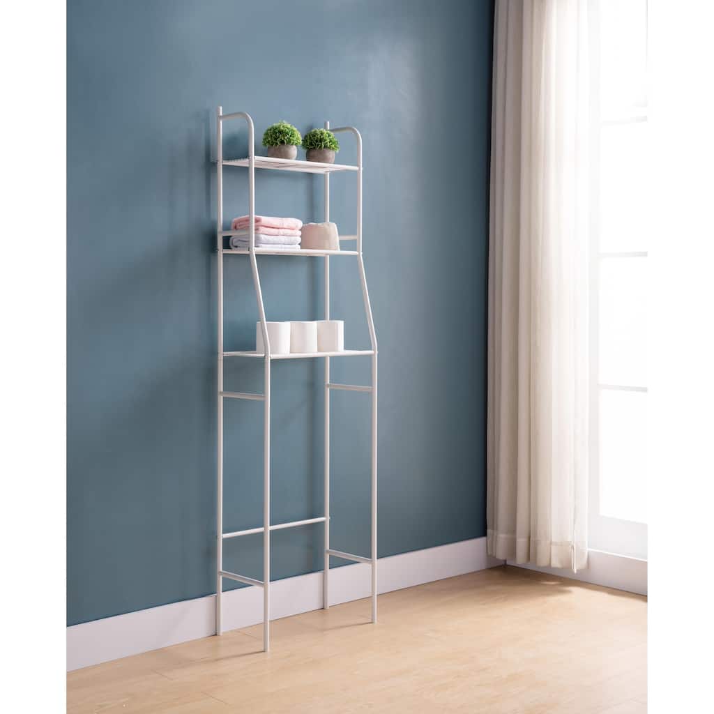 65in 3-Tier Over The Toilet Bathroom Space Saver Shelf, White