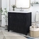 preview thumbnail 96 of 161, GDFStudio - Elysia Wood Bathroom Vanity with Ceramic Sink & Storage Cabinet Organizer 36" - Espresso+Retro+Ceremicsink