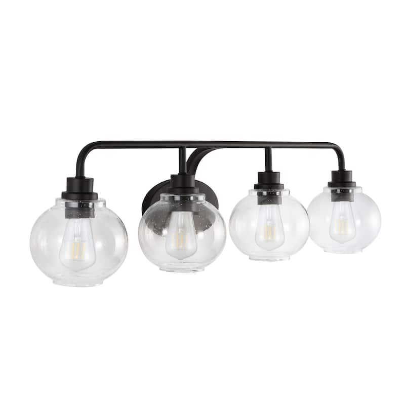 Staunton Iron/Seeded Glass Cottage Rustic LED Vanity Light, by JONATHAN Y