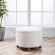 preview thumbnail 33 of 35, WOVENBYRD Large Round Storage Ottoman, Lift Off Lid Cream