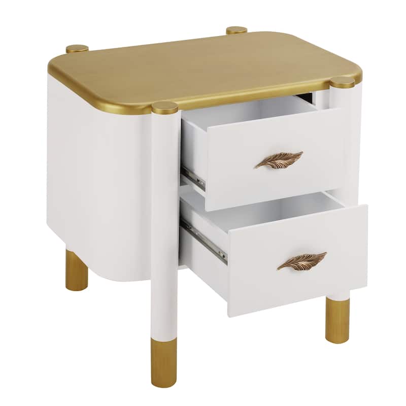 Christopher Knight Home- Zarabeth Wood Nightstand with Curved Profile Design